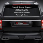 Custom rear glass decal on vehicle window by StickerTitans.com