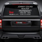 Custom rear glass decal on vehicle window by StickerTitans.com