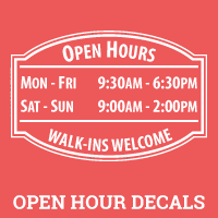 Proof Request - Open Hour Decals