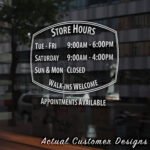 Order Custom Open Hour Decals from StickerTitans.com
