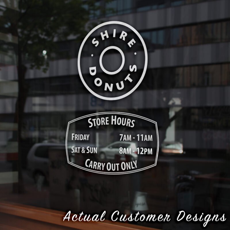 Order Custom Open Hour Decals from StickerTitans.com